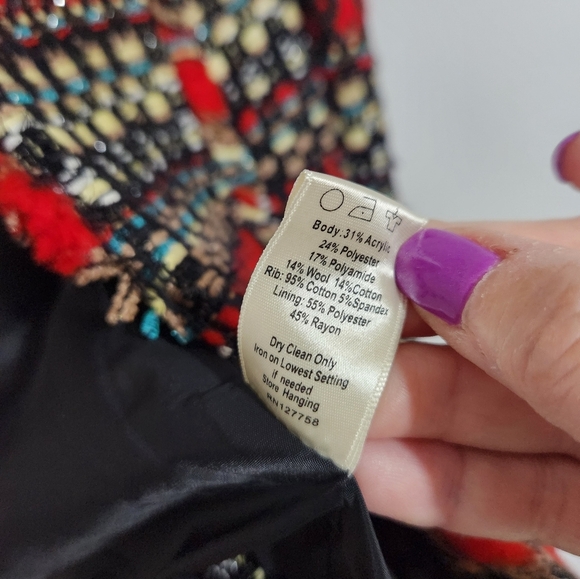 Chic Multicolor Tweed Jacket From TRUTH & PRIDE, Size Large - Picture 3 of 11